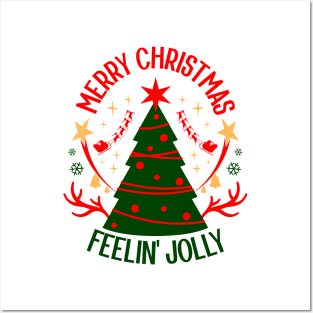 Merry Christmas Feeling Jolly Xmas Retro Vibe Style Ugly Sweater Posters and Art